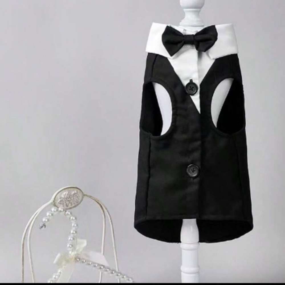 Black and White Pet Tuxedo with Bow Tie